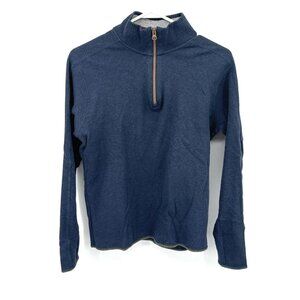 Robert Graham Sweater Mens S Blue 1/4 Zip Long Sleeve Mock Neck Cotton